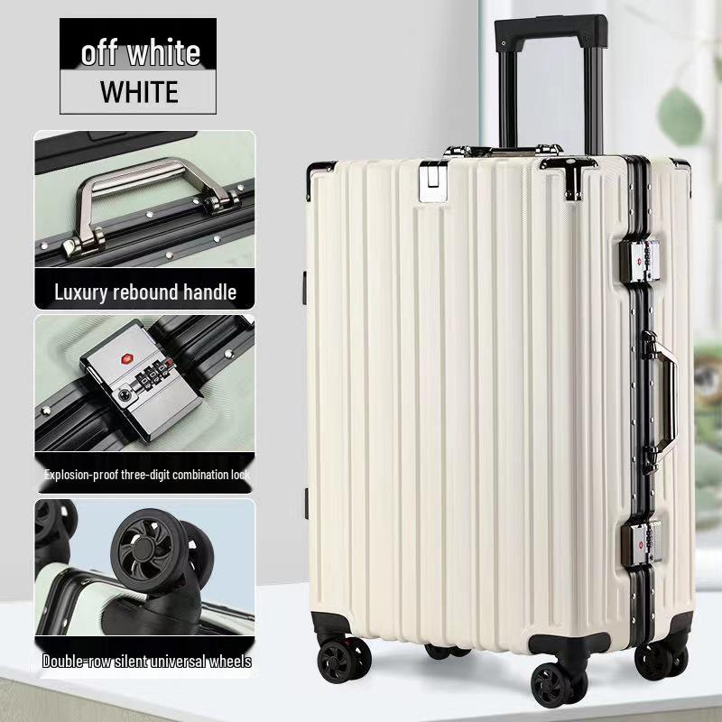 24-Inch Women's Silent Wheeled Suitcase: Durable Aluminum Frame, Large Capacity, Carry-On with Password Lock
