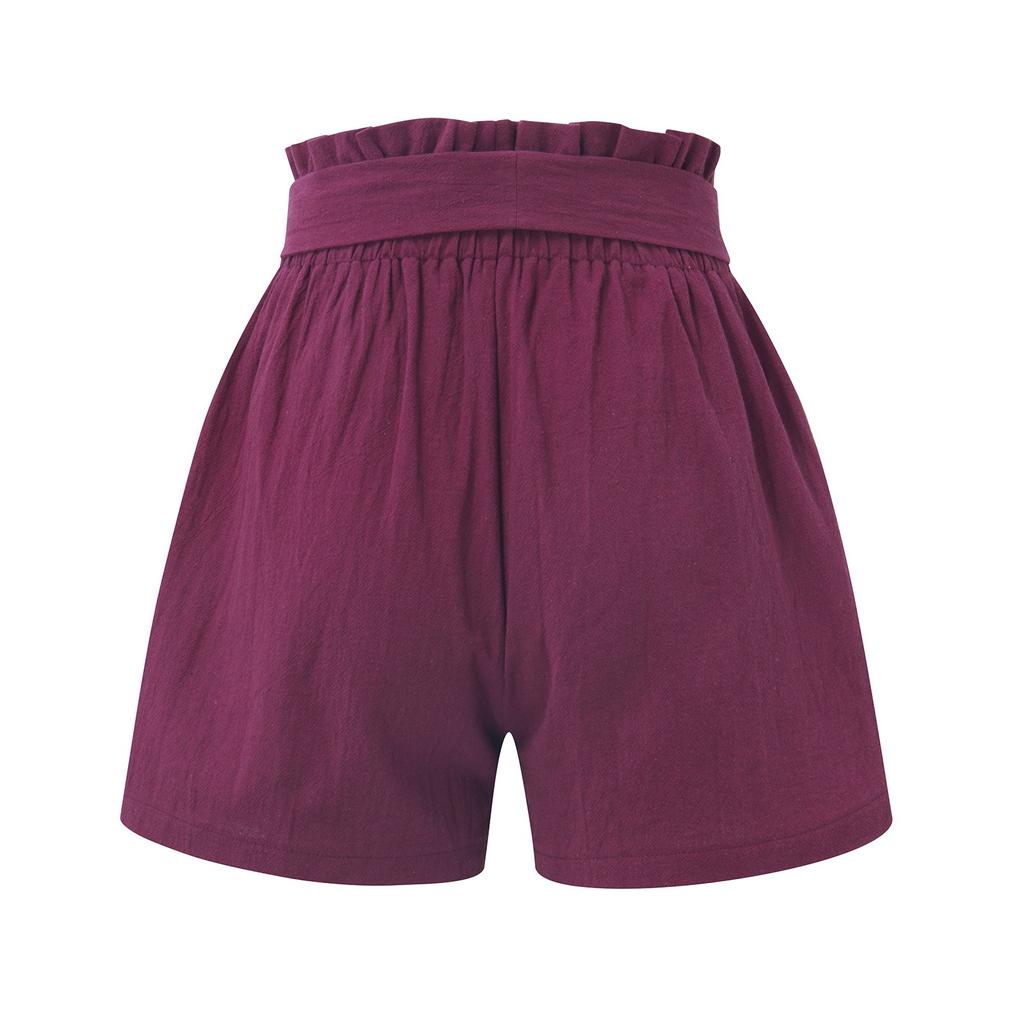 Pantaloni largi, cu fundă, la modă de vară, pentru femei, cu buzunare