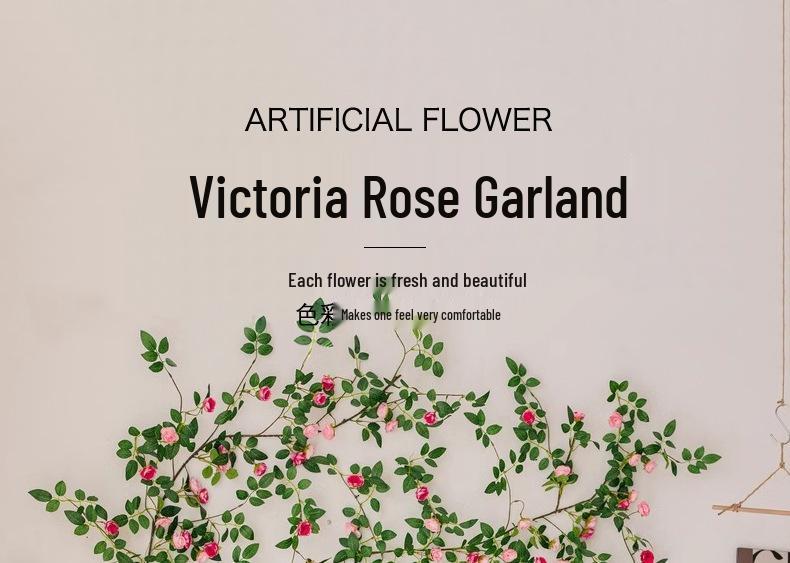 Hochwertige künstliche Rosenranke für florale Wanddekoration