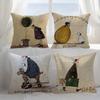 Pillow Case Painting S-Sam Toft Art Sofa Short Plush Double-Sided Hd Printing Room Home Office Gift Cushion Cover