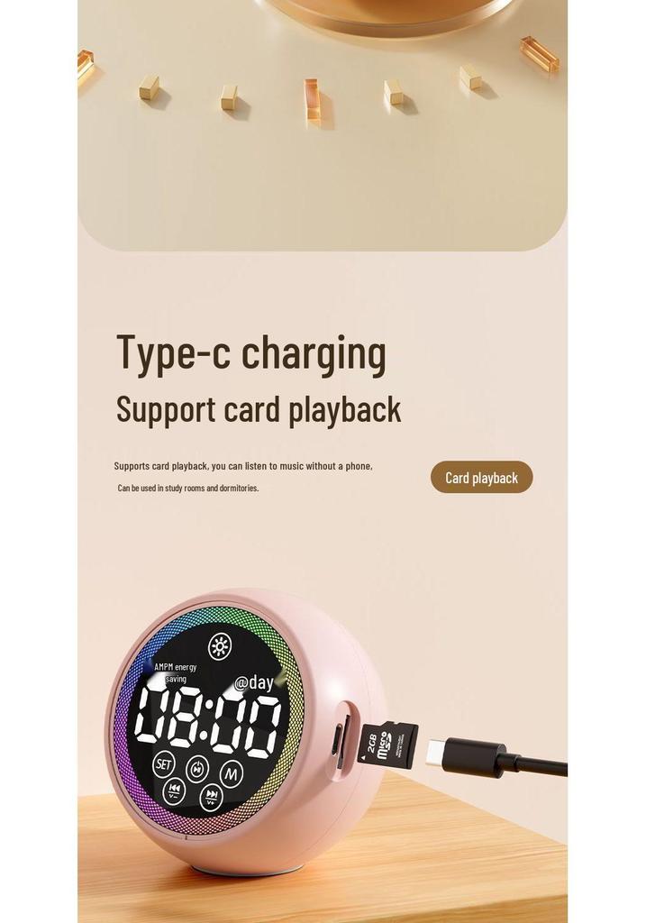 Smart Voice T33 Multi-Functional Bluetooth Alarm Clock with Super Loud Speaker for Office & Student Use