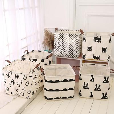 Canvas Storage Basket: Washable & Foldable for Clothes, Underwear, Socks, Toys, & More