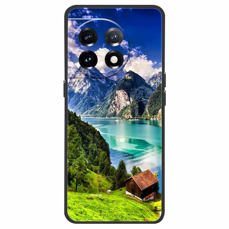 For OnePlus 11 5G Case One Plus 11R Flower Marble Black Bumper Soft TPU Silicone Cover for OnePlus 11 / 11R 5G Phone Cases Capas