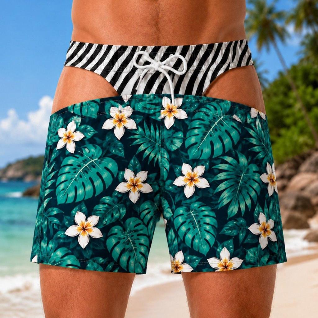 Men's American Flag Quick-Dry Summer & Fall Beach Swim Trunks - Casual Plus Size Shorts
