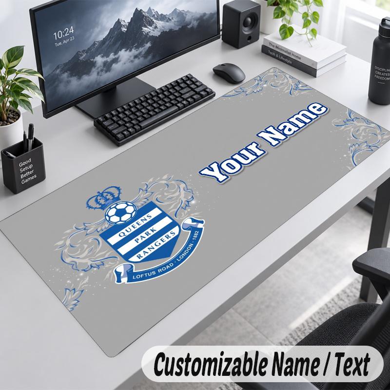 Queens Park Rangers _ QPR Personalized Large Mouse Pad Custom Name Text Extended Desk Mat Gaming Mousepad