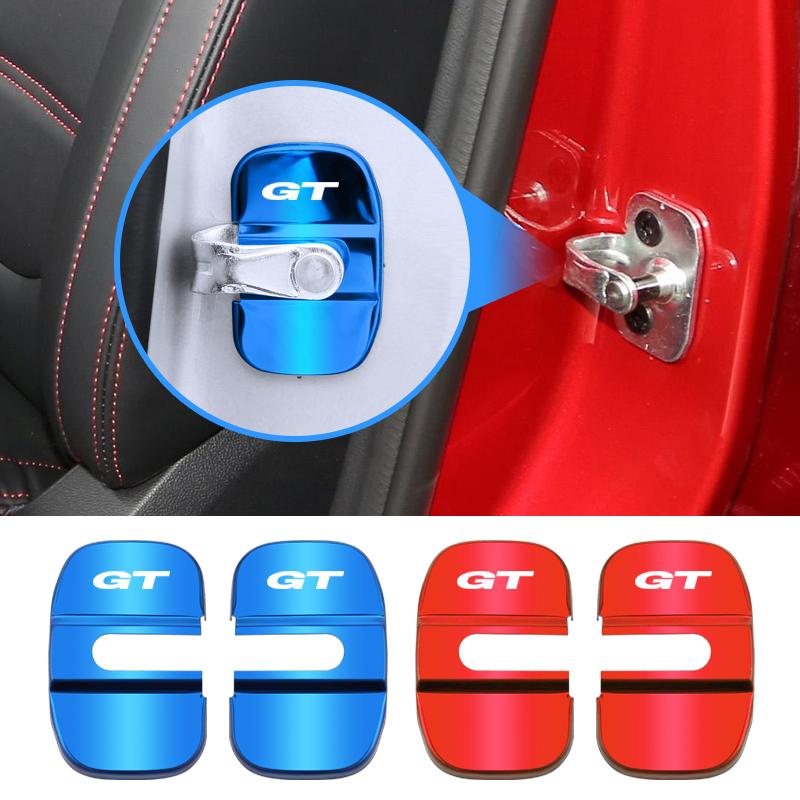 ABCH1 4Pcs Stainless Steel Car Door Lock Buckle Cover Accessories For Morris Garages MG Cyberster MG3 MG5 MG7 MG6 ZS ES5 ONE HS MG4 EV