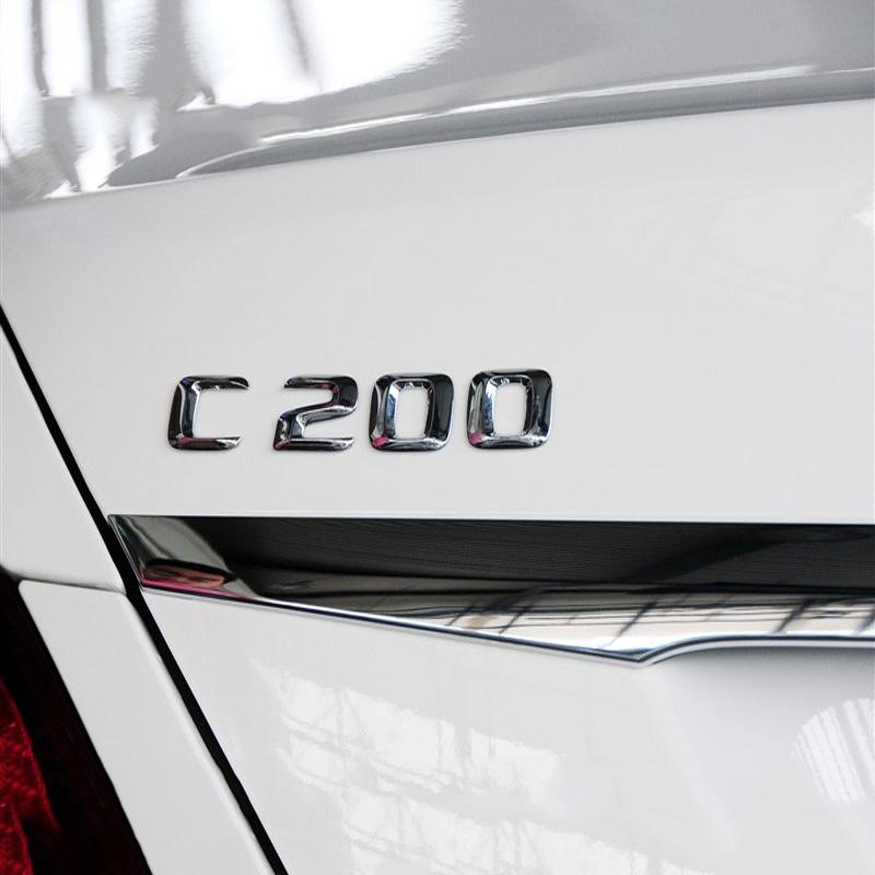 3D ABS Chrome Car Rear Trunk Emblem Badge Letters C180 C200 C220 C250 C300 C350 4MATIC Logo For W205 W204 Accessories
