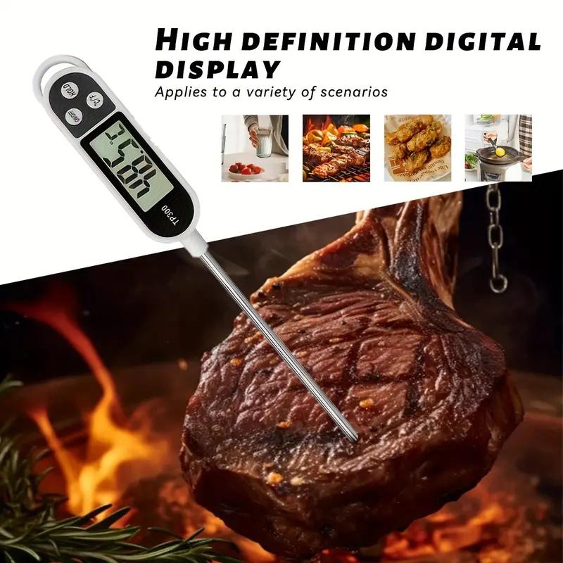 Food Thermometer Digital Real-Time Reading Meat and Beverage Thermometer with LCD Display and Probe Electronic Kitchen Thermomet
