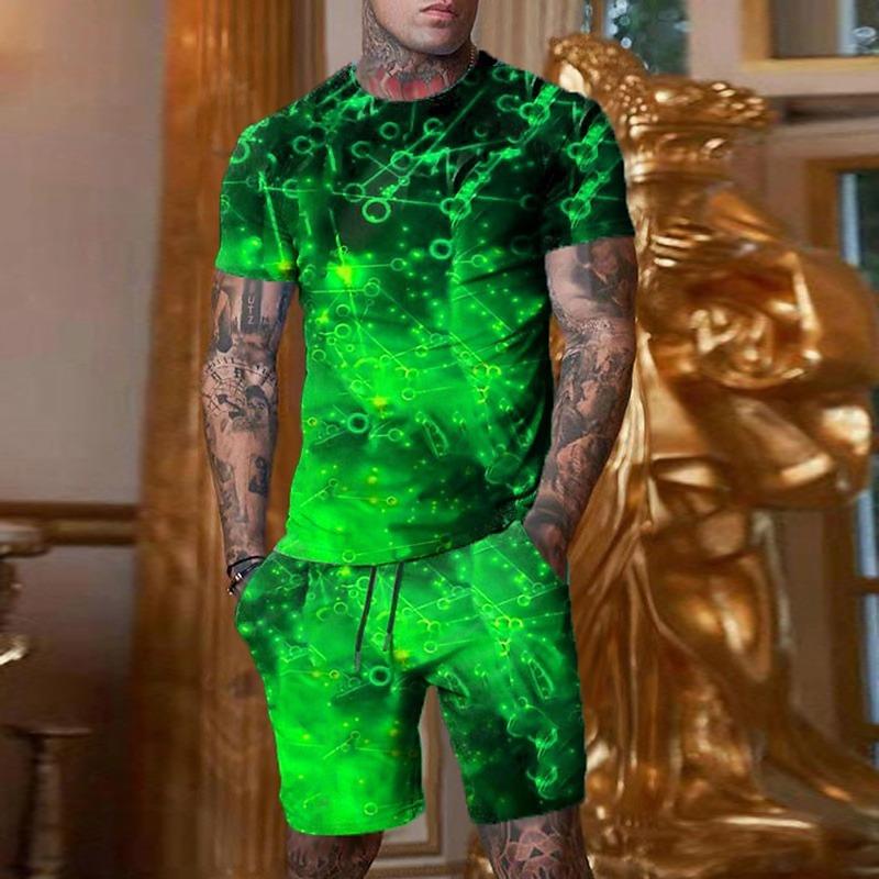 Men's Fashion Elegant Summer Casual Suit Oversized Men's Top Y2K Style Breathable Fresh Short Sleeve Printed 3D Poker Pattern