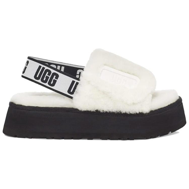 UGG DISCO Sheepskin Stylish Sandal Women's White 1112258-WHT
