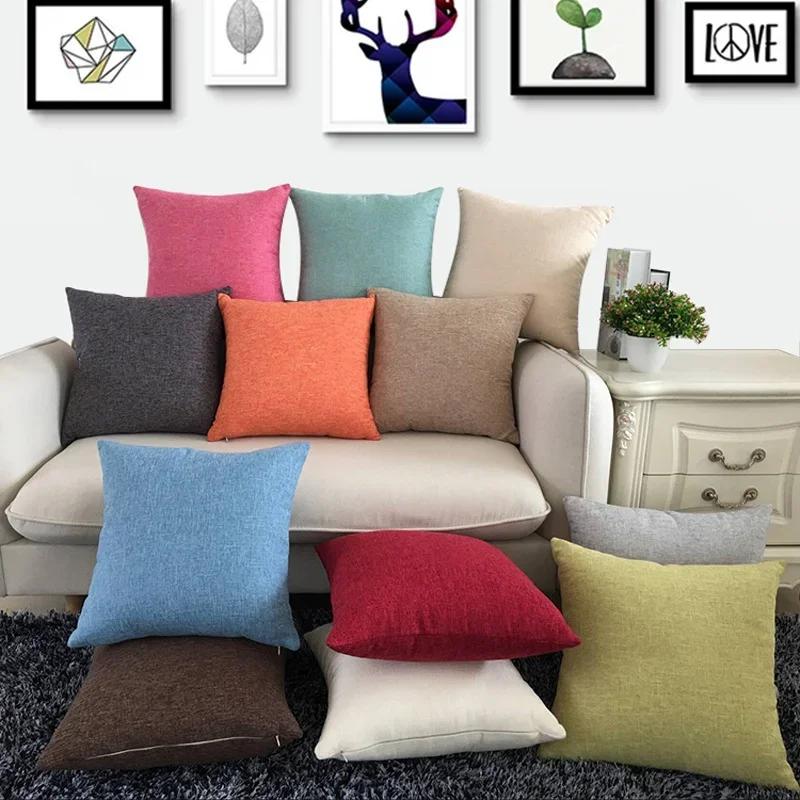 Decorative Throw Pillow Case For Car Seat Chair 30x50/40x40/45x45/40x60/50x50/55x55/60x60cm Solid Sofa Cushion Cover