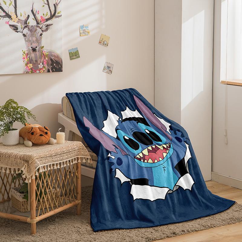Cartoon Stitch Series Flannel Blanket 3D Printed Sofa Blanket Thickened Blanket