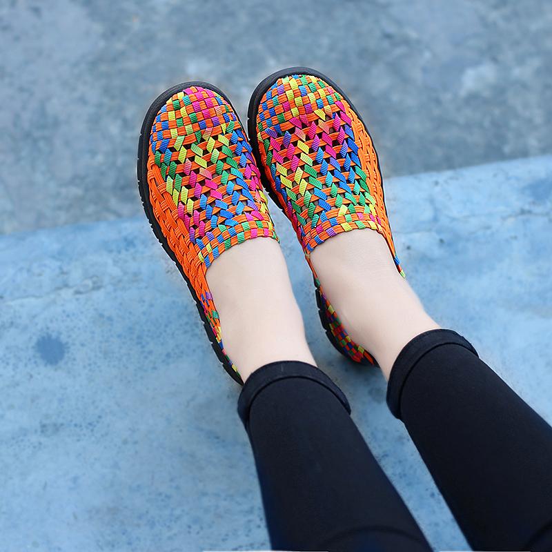 Summer Women Sneakers Comfort Casual Nurse Plus Size Flats Loafers Soft Beach Walking Sports Shoes Lightweight Slip On