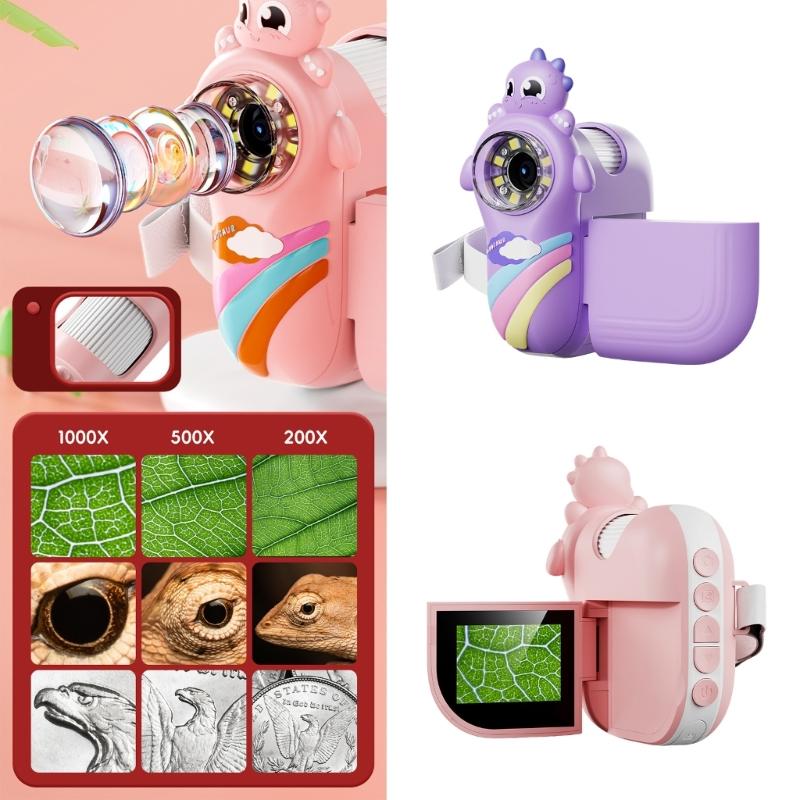 Handheld Kids Microscope 1000X Magnification Camera with LED Light and LCD Display Telescope Perfect for Explorers