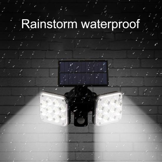 2108 Solar Power Waterproof ABS Dual Sensor Light Head Solar Wall Light