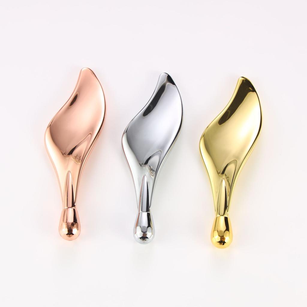 Metal Fish Tail Scraping Board with Rolling Ball, Eye Massage Roller, Face Lift and Tighten,Little Dolphin Metal Face Roller