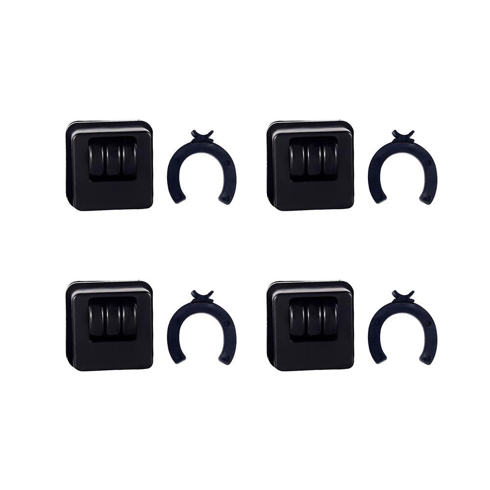 4Pcs Portable Self Adhesive Universal Wheel Mute With Brake Self Adhesive Pulley Mini Pulley Base Furniture Move Accessories