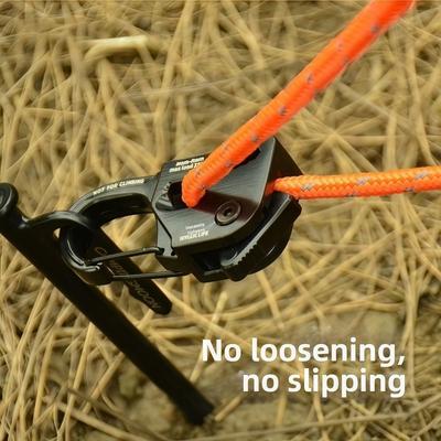 Aluminum Alloy Tent Rope Tensioner 2-10mm Anti-Slip Self Lock Rope Adjuster Portable Stainless Steel Tarp Tightener Outdoor Tool