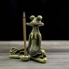 Mini Meditate Frog Incense Censer Sandalwood Stick Holder Antique Bronze Incense Stand Burner Ornament Gift Home Decor