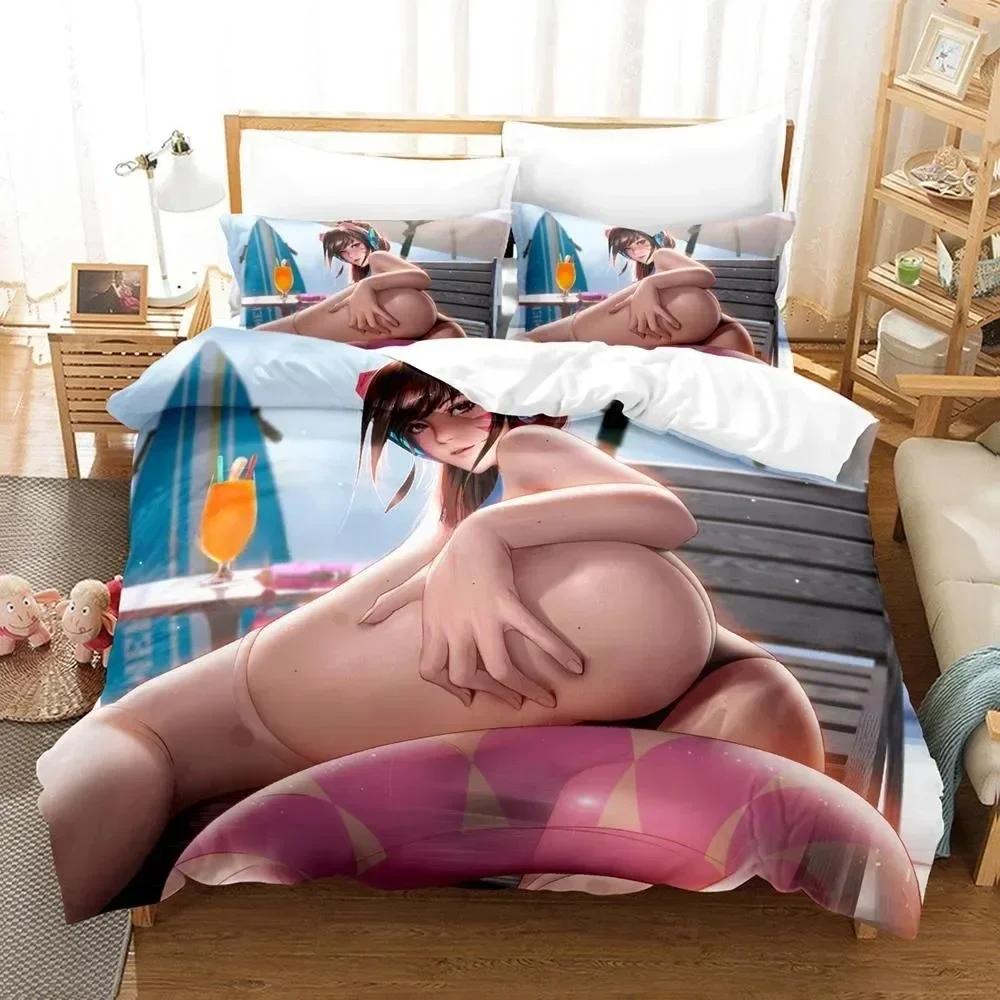 3D Printing  Sexy Girls Overwatch Bedding Set Duvet Cover Sheet Pillowcase Bed Full Queen King Size Comforter Bedroom