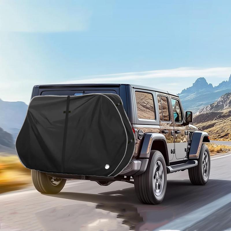 1pc Bike Cover for Transport 1-2 Bikes 600D Windproof Design Outdoor Storage with Reflective Strips & Lock Holes