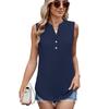 Solid Color V-Neck Loose Fit Tank Top Women's Casual Sleeveless Polyester Basic Top