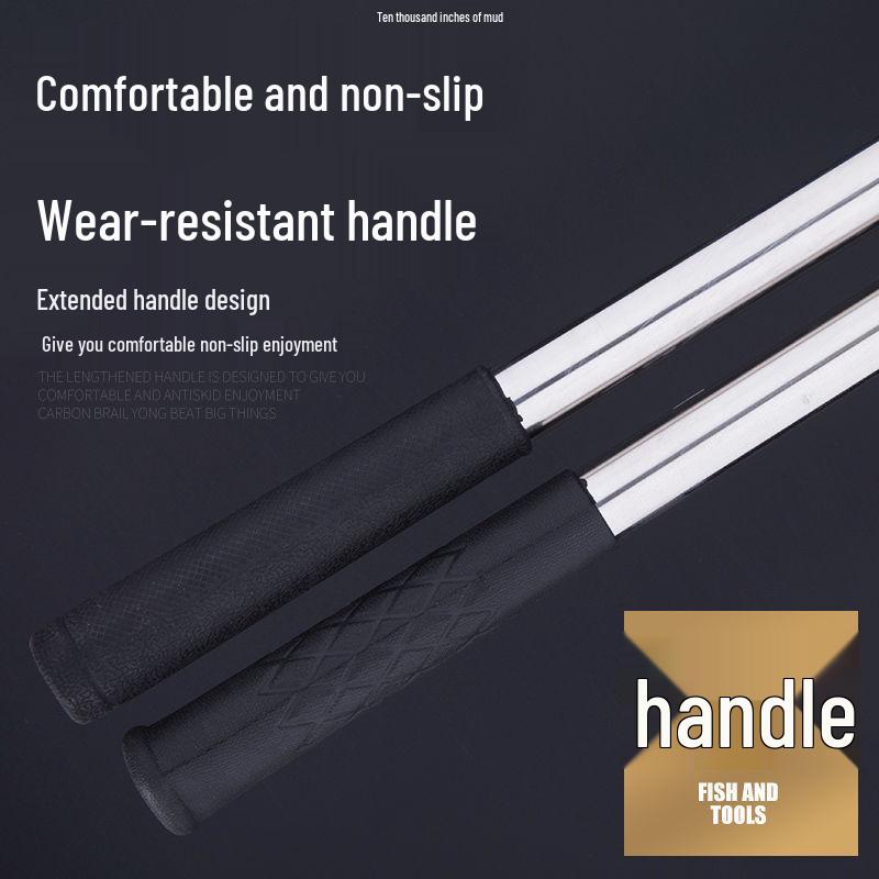 Teleskopische Edelstahl-Kescherstange zum Angeln, verstellbar von 1,9 m bis 5 m