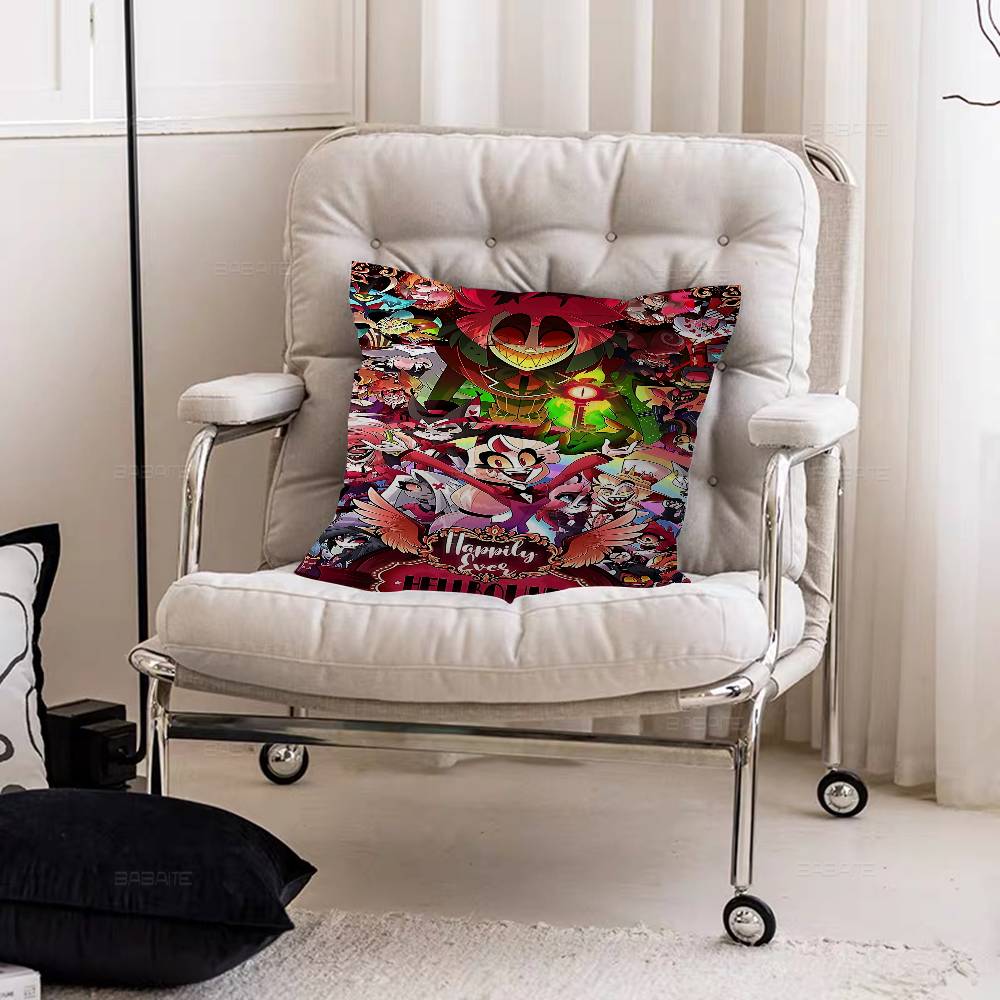 Cartoon H-Hazbin H-Hotels Pillow Gifts Home Office Furnishings Bedroom Sofa Car Cushion Cover Case 45x45cm