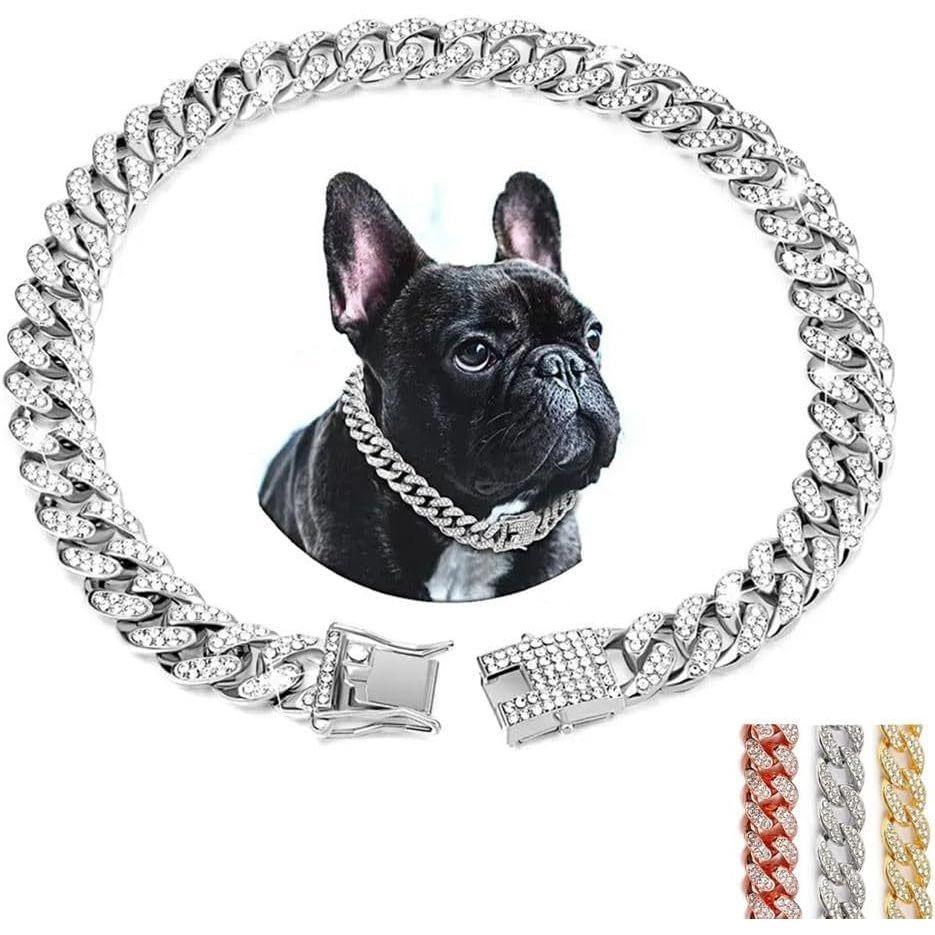 Dog Chain Collar Luxury Gold Pet Metal Chain Collar For Small Medium Large Dogs Cats Pet Jewelry Necklace Accessorie