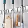 Wall Mounted Rack Space Saving Brooms Organizer Storage Solution for Bathroom