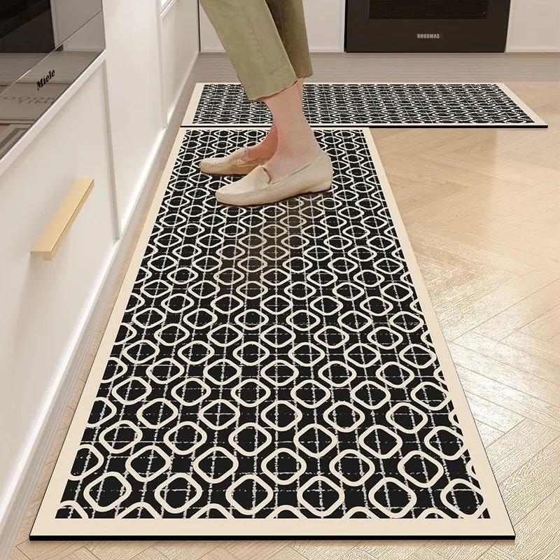 Carpet for Kitchen American Style Anti-slip Oil-proof Floor Mat Pvc Leather Waterproof Foot Mats Long Strip Home Decoration Rug