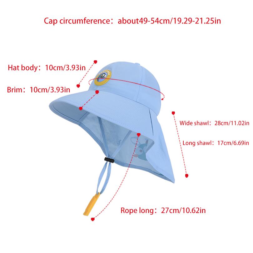 2263-Summer children's hats for boys and girls, outdoor sun protectionhats,cartooncutewhistlesunhats,widebrimshawlfishermanhats.