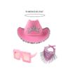 Cowgirl Hat+Scarf+Sunglasses Set for Music Festival Cool Scarf for Costume Party Cool Bandana for Bachelorette Party