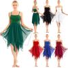 Vrouwen balletdansjurk chiffon dansjurk volwassen spaghettijurk ballroomjurk