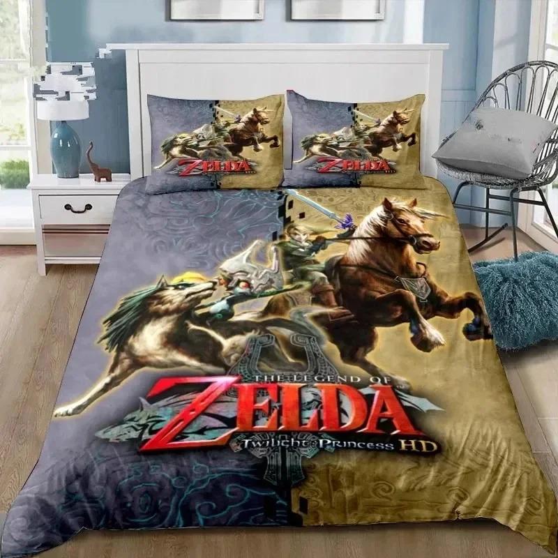 Cartoon Zeldas Series Bedding Set Duvet Cover Bed Set Quilt Cover Pillowcase Comforter King Queen Size Boys Adult Bedding Set