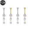 Gaibei Stylish Titanium Zircon Water Drop Navel Ring