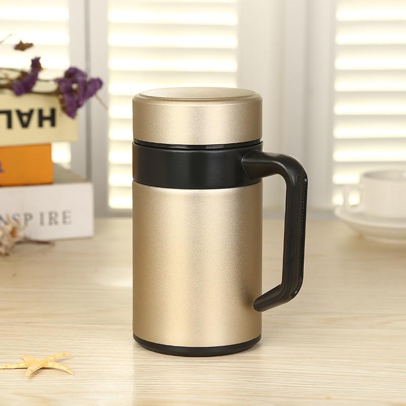 Stainless Steel Thermos Cup Gift Men'S Business Office Cup With Handle Filter Tea Cup