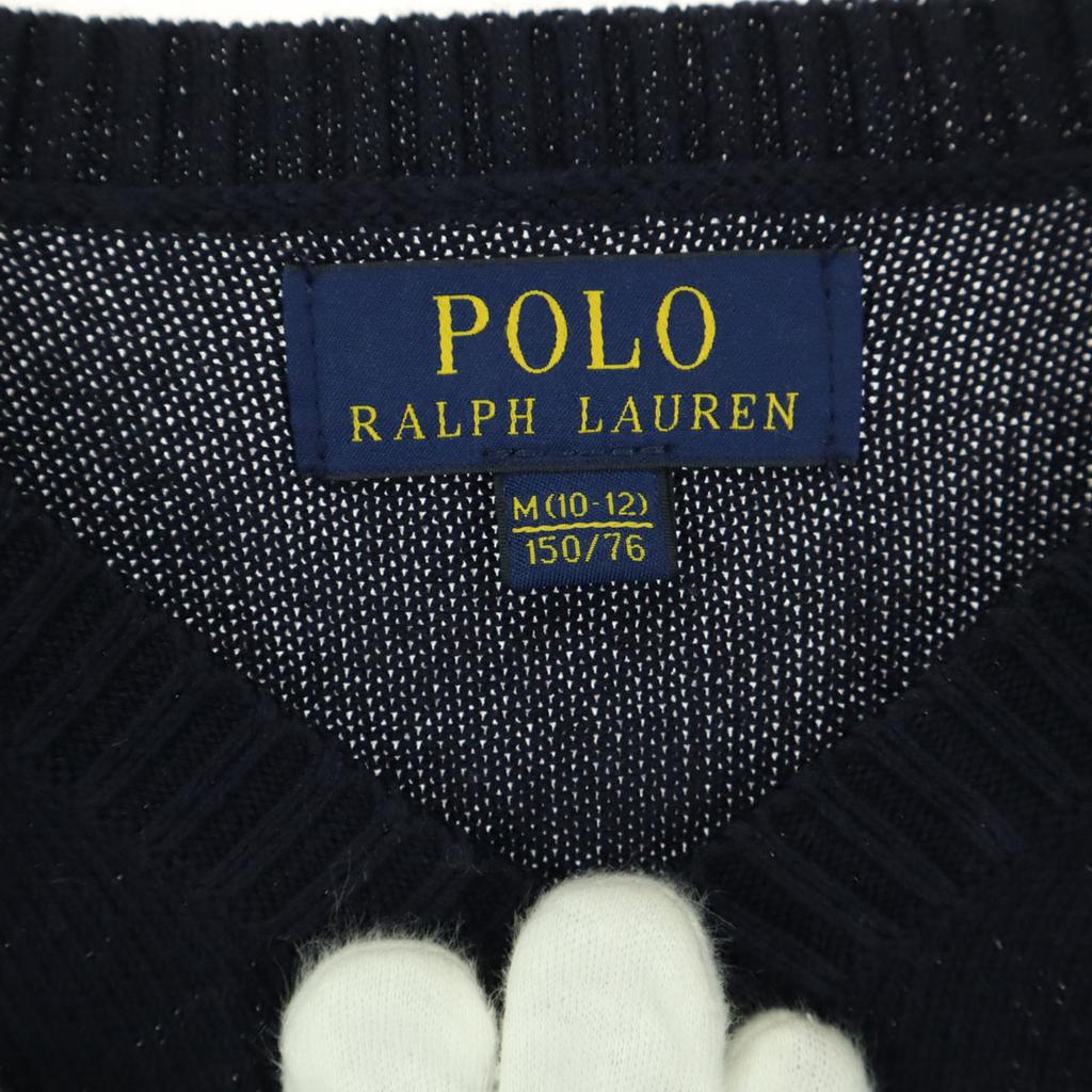 Beauty products POLO RALPH LAUREN One point logo Long sleeve V-neck cotton knit Kid's Used