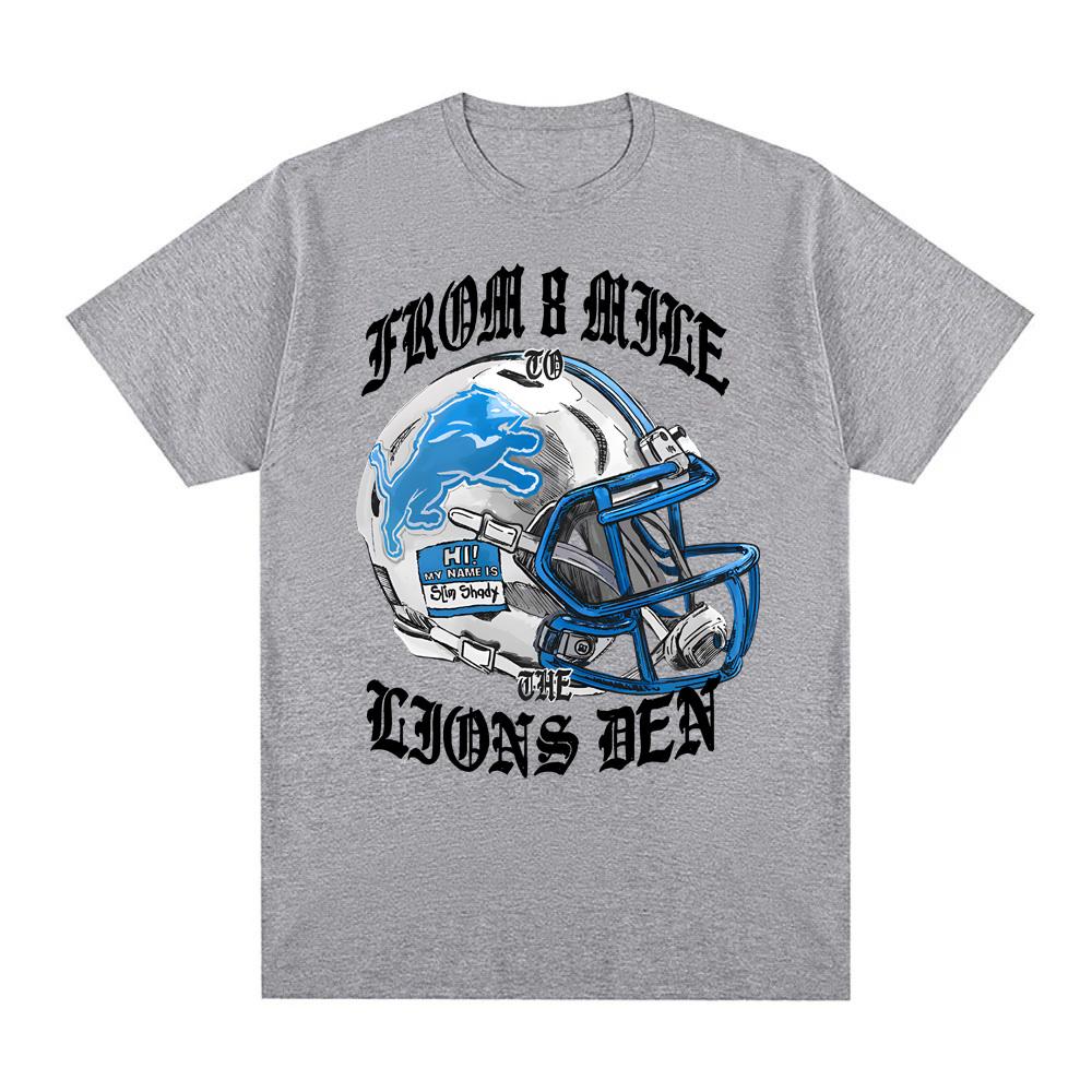EMINEM X LIONS HELMET TSHIRT American Rapper Eminem Same As Official Website Teeshirt 100cotton Round Neck High Quality Tees