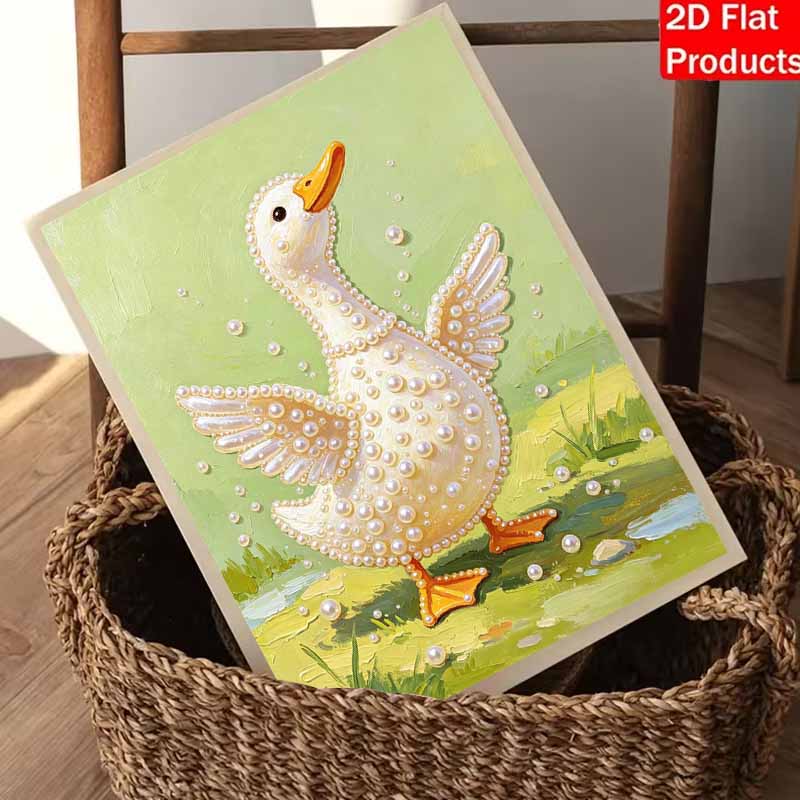Pearl Painting Kit DIY Cute Duck Animal Handmade Home Decoration Painting