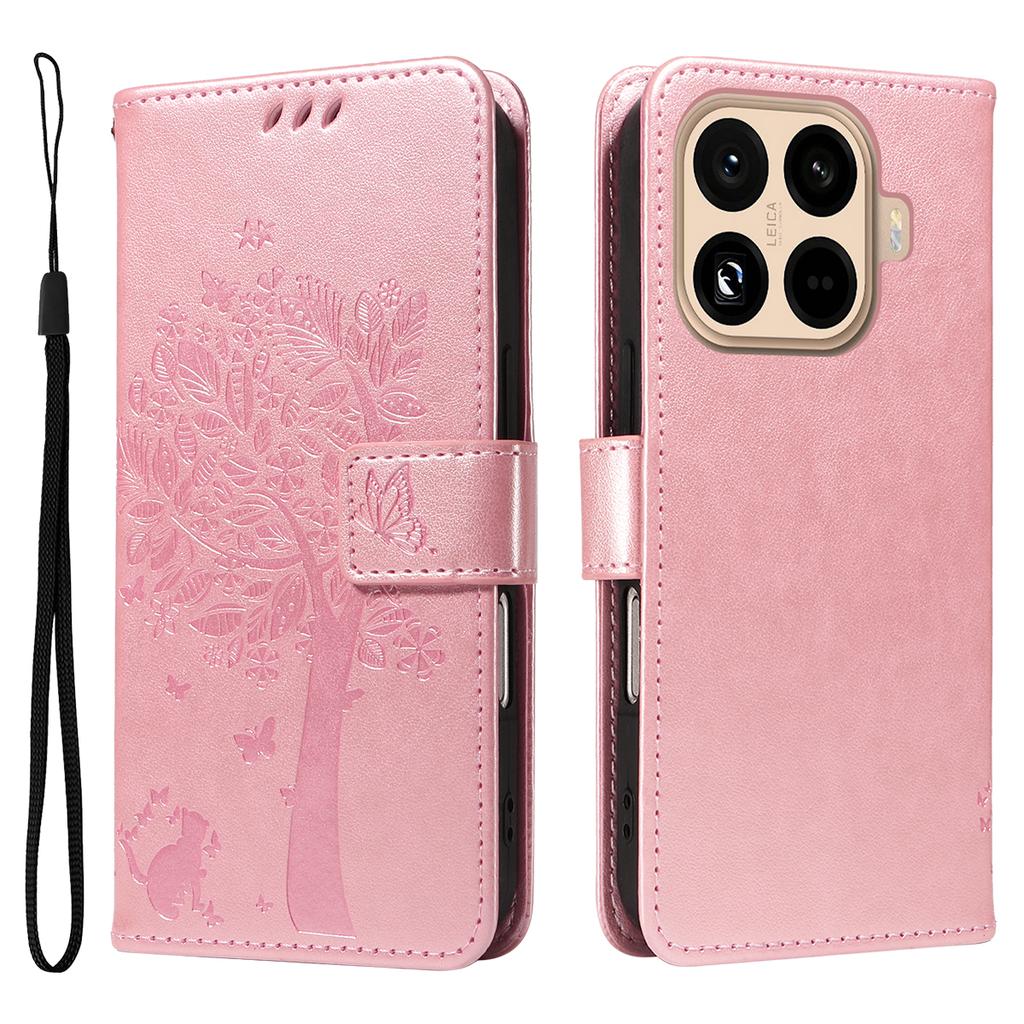 For Xiaomi 15T Pro Phone Case with Stand Cat Tree Pattern Leather Wallet Mobile Cover