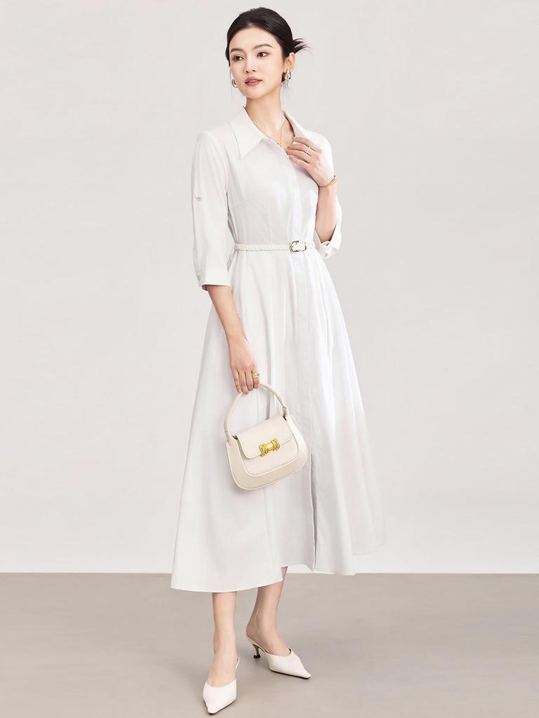 Elegantly Stylish Tencel Cotton Shirt Dress for a Fashionable Commute – Spring/Summer Collection