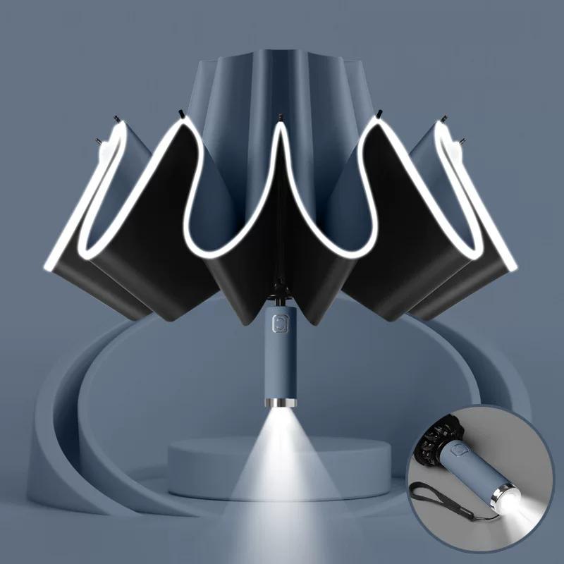 Fully Automatic Retractable Umbrella for Men and Women, Dual-Use for Sun and Rain, Thickened Large Size, Car-Mounted, Reverse Design, Double-Person