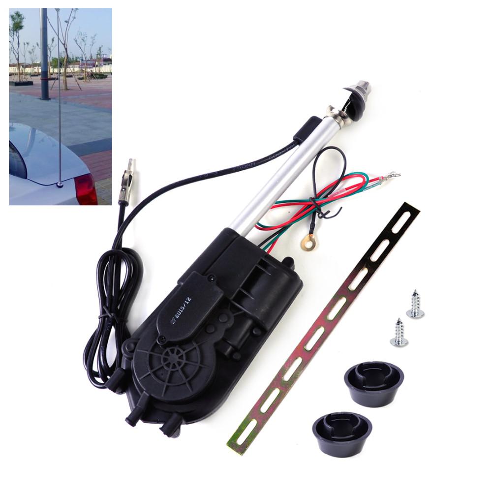 AM FM Transmitter Aerials Electric Antenna Automatic Telescopic Exterior Vehicle Accessories 12V For Car Radio Audio Universal