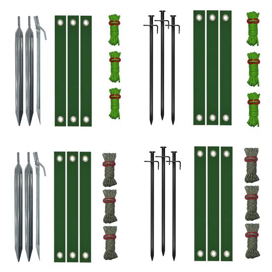 Tree Stake Kit Heavy Duty Young Trees Supports Against Bad Weather Tree Staking Kit with Ground Stakes 4m Ropes Tree Ties for Leaning Trees