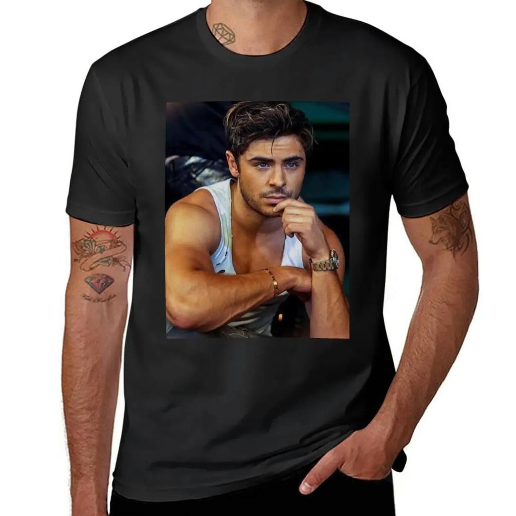 Zac Efron Model T-Shirt heavyweights boys animal print T-shirt men