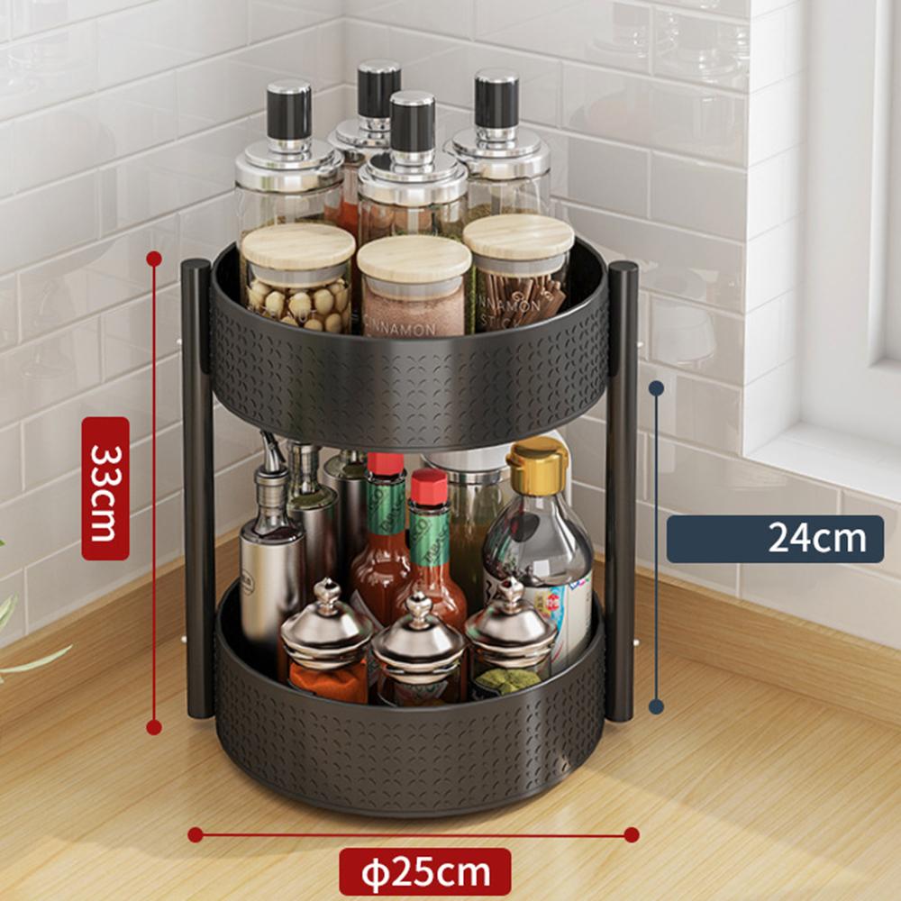 

006-10062H 2 Tier Rotating Condiment Holder Kitchen Countertop Spice Shelf Rack Type A