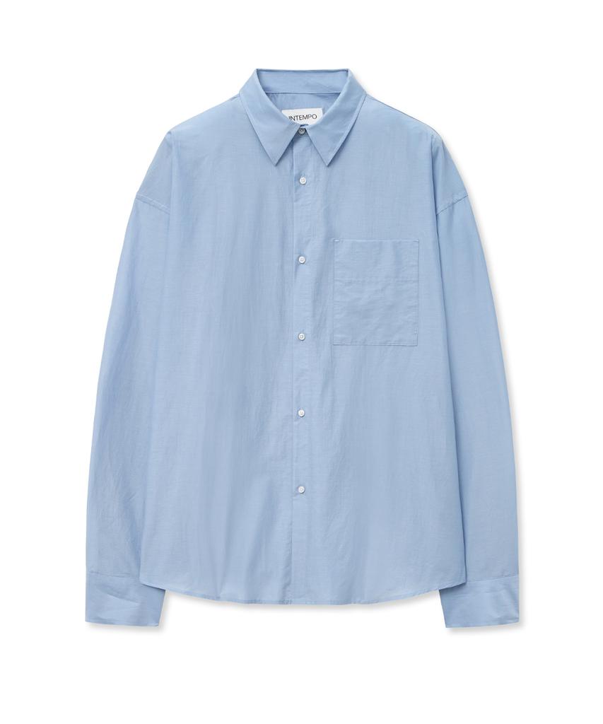 INTEMPOMOOD One-Pocket Solid Loose Shirt: 3 Colors
