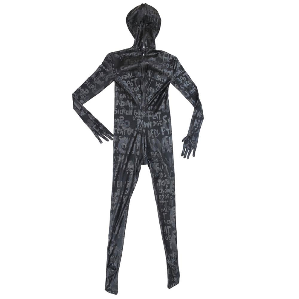 Mode Druck Pu Vollabdeckung Bodysuit Nachtclub Unsichtbar Bühnenauftritt Jumpsuit Herren Zentai Hohe Elastizität Formgebende Strumpfhose EM gray