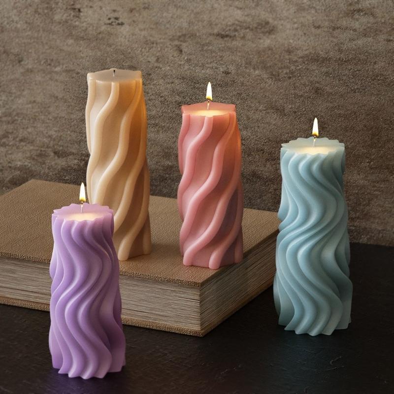 Flexible Silicone Mold Cylinder Shaped Wax Candle Molds Scented Aromatherapy Making Mould Handmade Ornament Mould